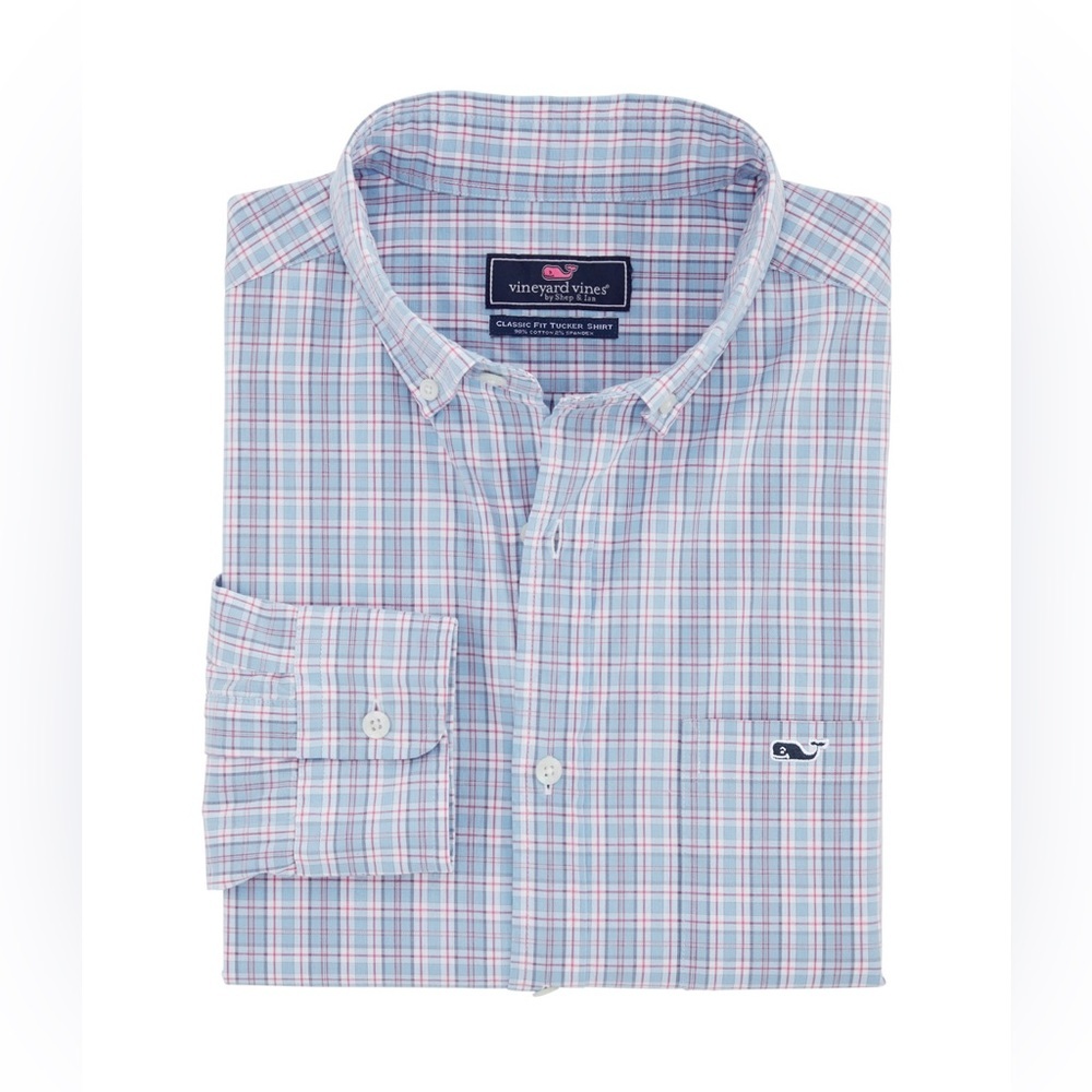 Vineyard Vines Button Down Top in Blue/Purple
